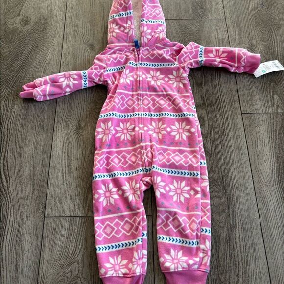 Carters Pink Patterned Baby Onesie - Picture 1 of 4